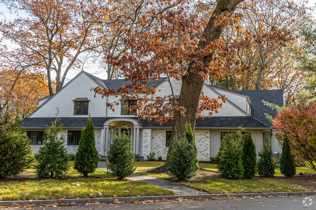 Other home options include Tudor large homes with stone entrances in Chestnut Hill.