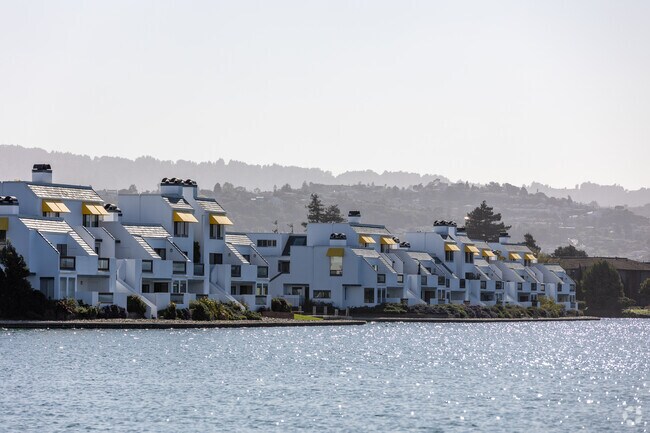 Sunlit waterfront townhomes in The Islands define Foster City's coastal charm.