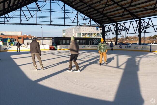 Locals enjoy the day at Thompson's Point Rink in libbytown.