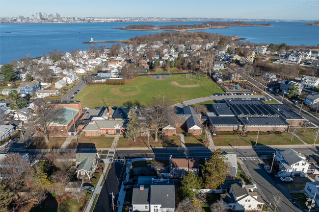 Squantam Elementary School in Quincy is situated just by the ocean.