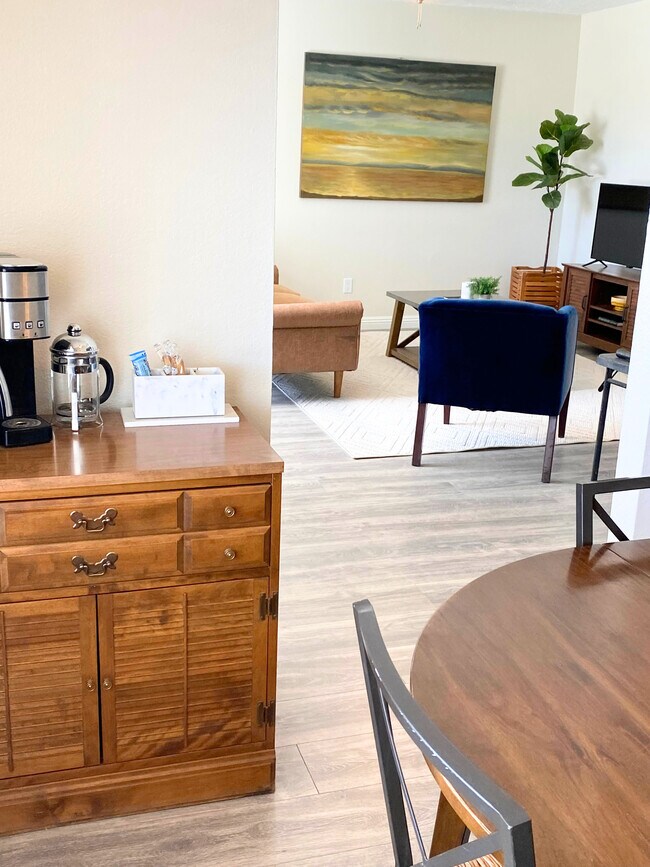 View from dining table to living room
