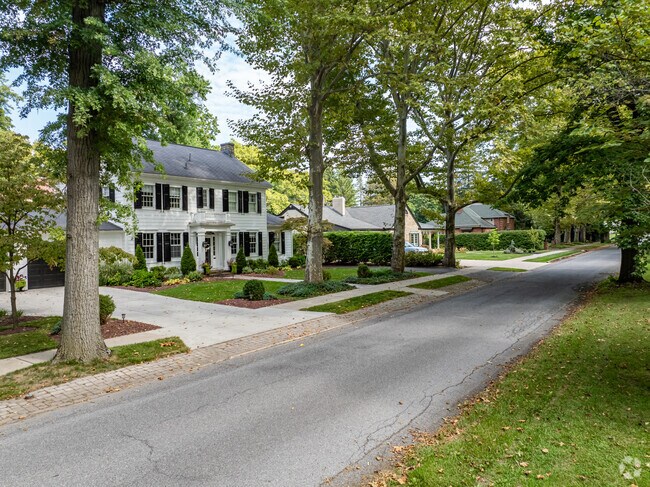 Mansion Park features tall trees that provide shade for your home.