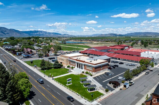 An aerial view of Carson Valley Middle School facing North East.
