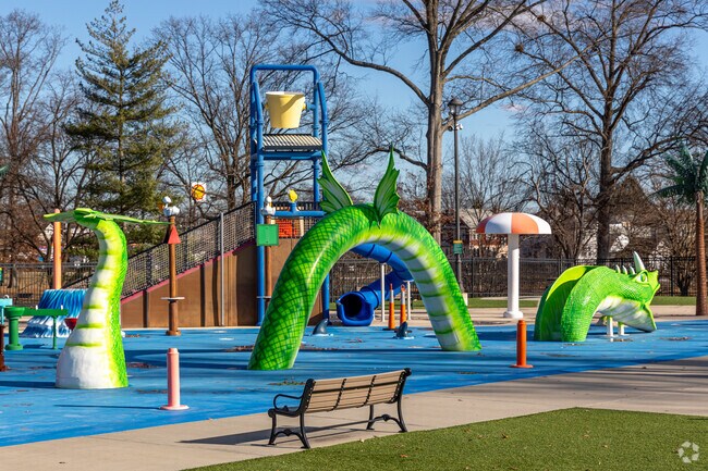 John Russell Wheeler Park in Linden features a fun dragon spray pad for all ages.