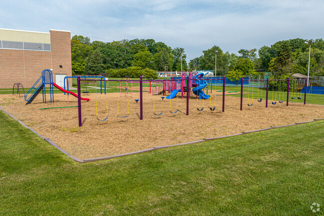 There are multiple swing sets for kids to enjoy during recess at Beechview Elementary School.