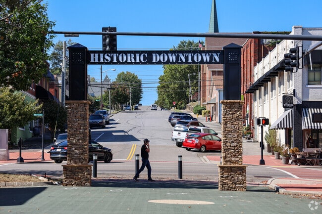 Historic Downtown Lenoir City is easily walkable, but free parking is also available.