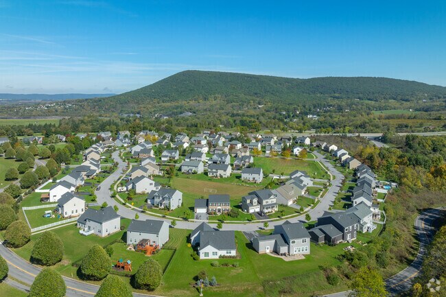 Subdivisions in College are laid out on winding streets at the base of Mount Nittany.