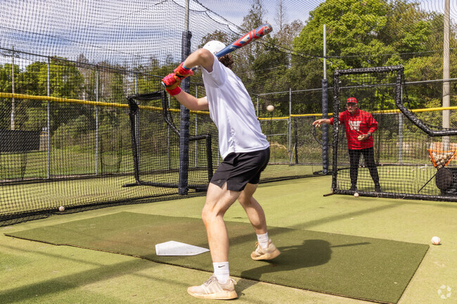 There are baseball training cages at the entrance of K-Bar Ranch nearby to Wesley Chapel.