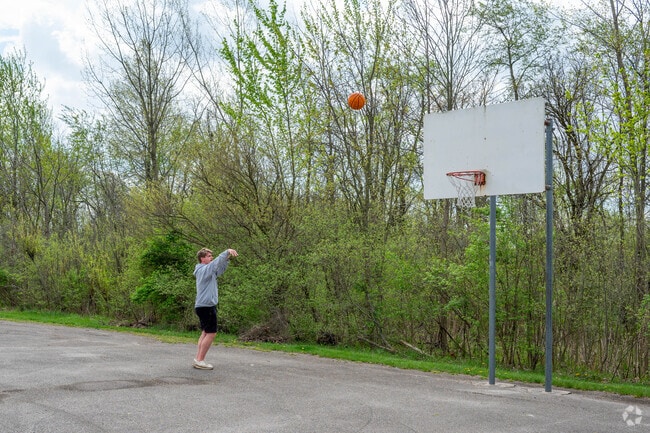 Galludet is a good place to play a game of basketball when the weather is warm.