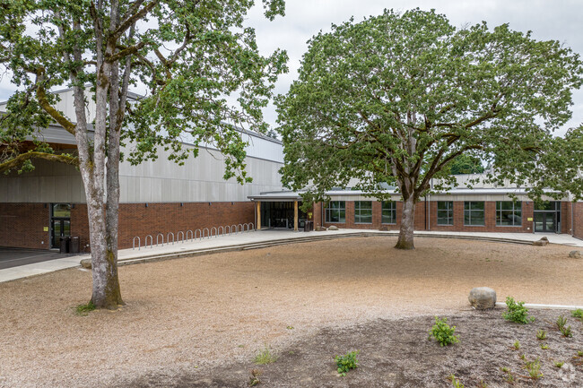 A Secondary Entrance to Lakeridge Middle School in Lake Oswego, OR.