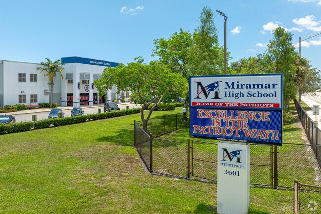 Miramar High School serves students from the Miramar Park neighborhood.