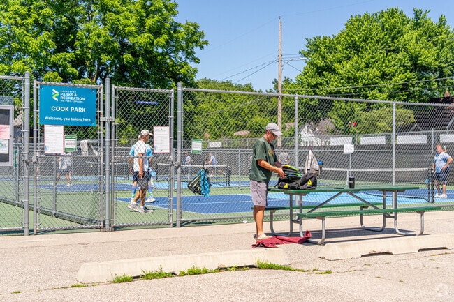 Cook Park has a pickle ball court that  is active throughout the warmer months.