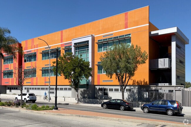 Outside of the Maywood Center for Enriched Studies.