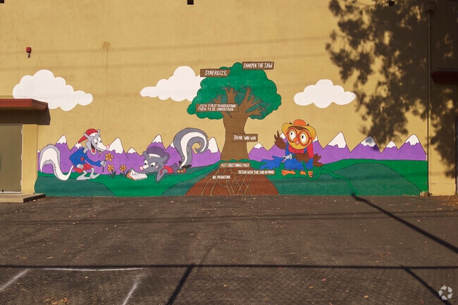 A cheerful mural brightens up 
Garden Grove Elementary School in Reseda, CA.