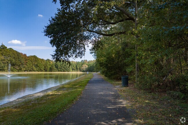 Walk the trails around the lake at the Liberty City Community Center.