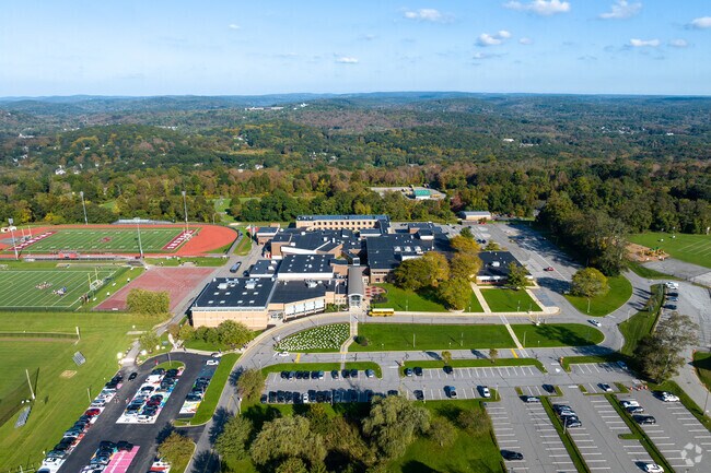 Somers High School seniors who drive can decorate their parking spaces.