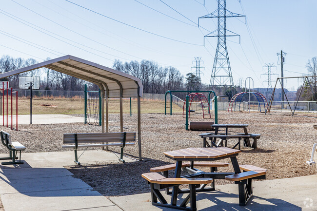 Union Grove Christian School has a spacious playground with covered shelters.