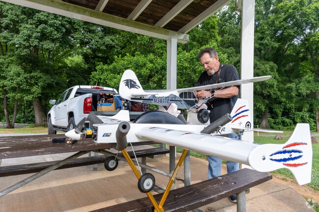 RC airplane enthusiasts love the airfield at Hobby Park just minutes from Salem Woods.
