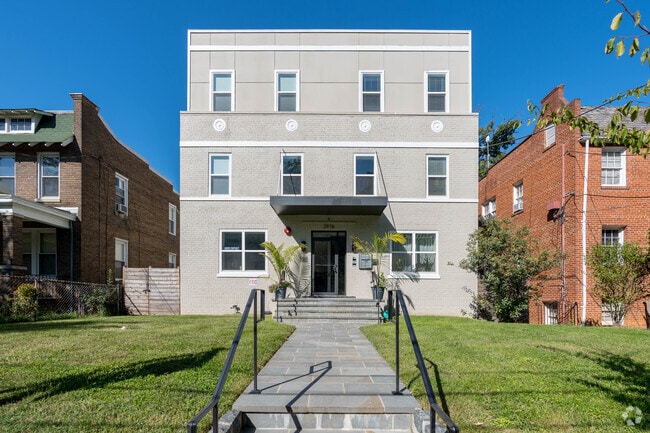 A modern condo building with character in Washington's Twining neighborhood.