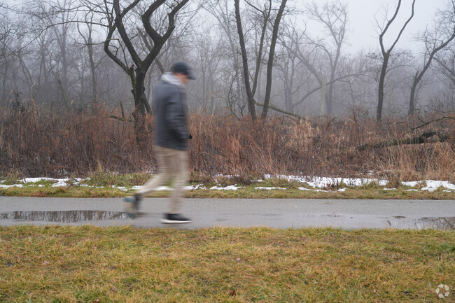 Many residents of Riverdale enjoy walking along the bike path at Kickapoo Woods.