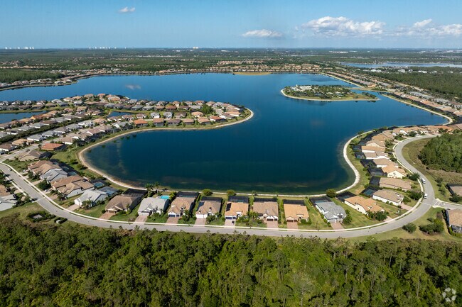 The beautiful lake in Corkscrew Shores is one of the largest in the area.