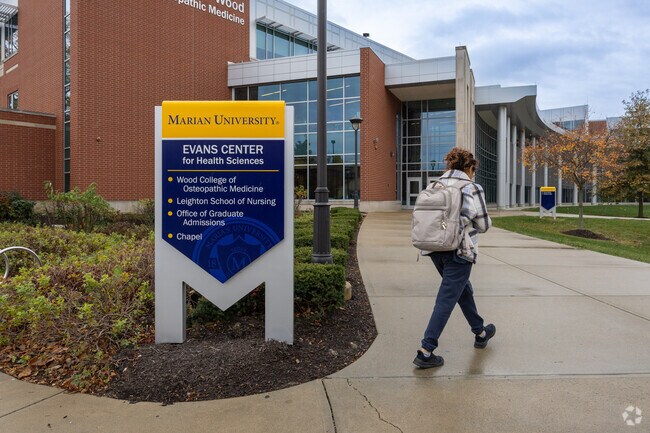 Marian University is a quick and easy drive from Riverside.