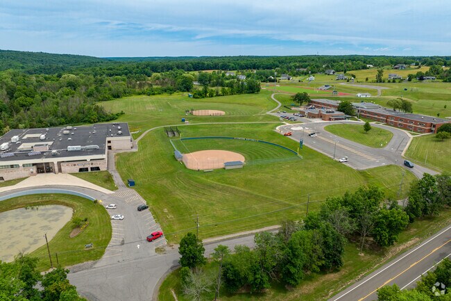 Lansing High School features a softball field for students.