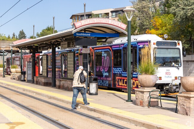 The Englewood Light Rail Station near Maddox on the RTD D Line offers easy access to downtown Denver and features parking and bike racks for commuter convenience.