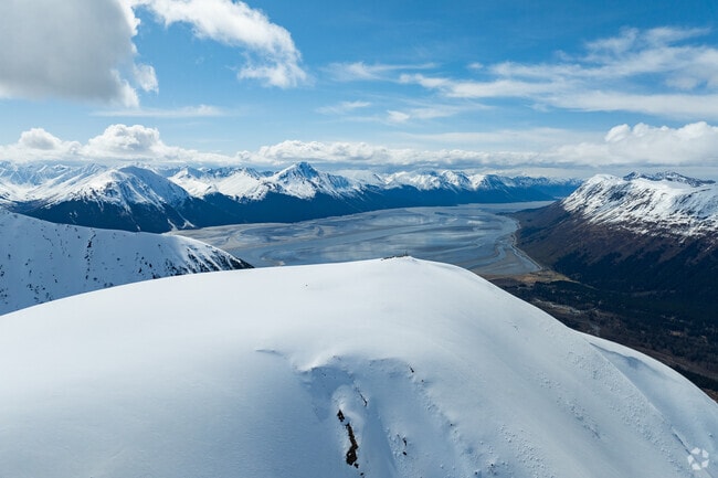 Alyeska offers views of the Chugach Mountains and the Turnagain Arm from the slopes coming down Mount Alyeska Summit.