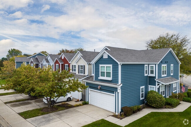 A row of colorful homes gives the neighborhood a playful feel in Third Lake.