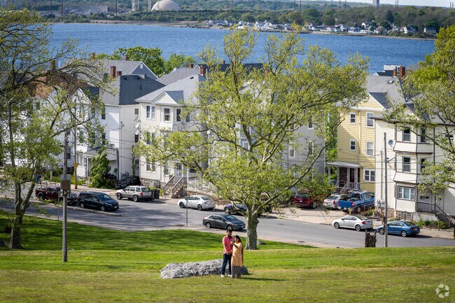 Families delight in the breathtaking bay views from Kennedy Park, minutes from North Tiverton.
