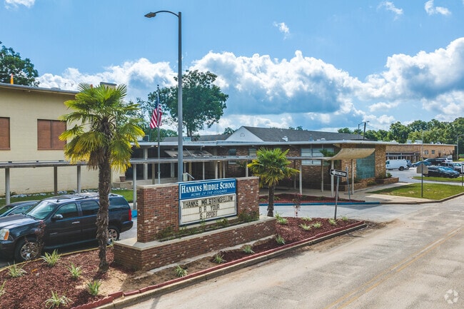 Katherine H Hankins Middle School serves students in grades 6-8.