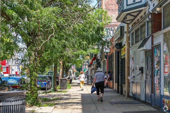 Wide sidewalks make walking in Kingsessing easy and safe for locals.