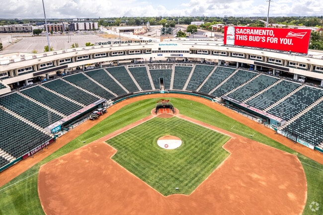 Sutter Health Park can seat hundreds of spectators for its minor league games.