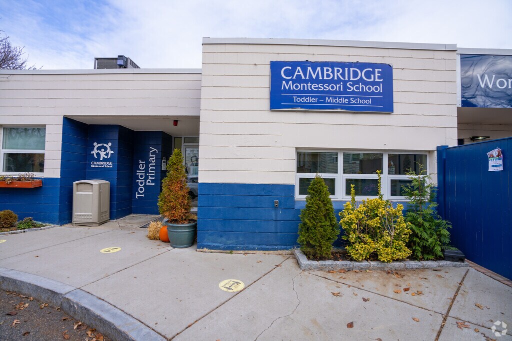 This main entrance to Cambridge Montessori School in Neighborhood Nine welcomes young learners.