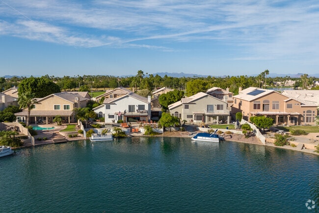 Many homes in The Islands have lakefront views.