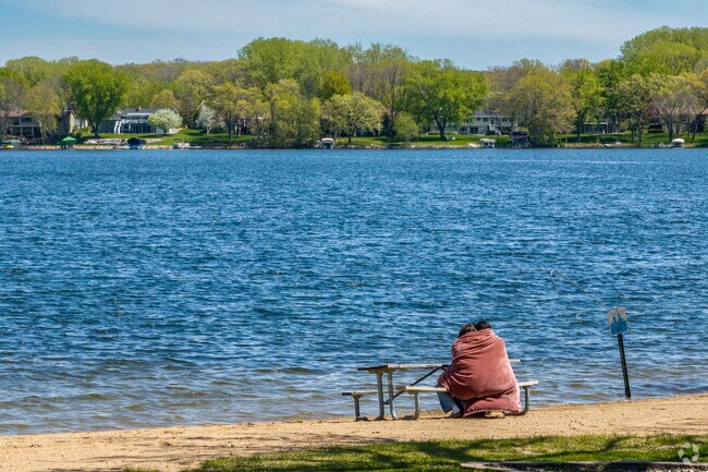 Orchard Lake Beach is a popular place to enjoy the views of the water in Lakeville.