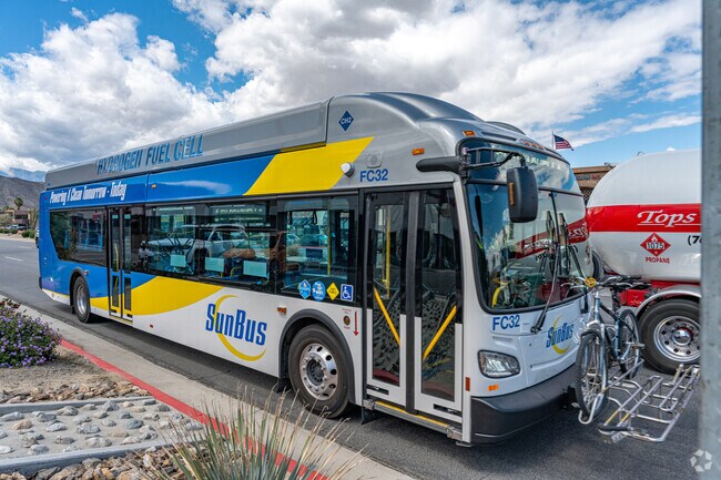 SunBus provides convenient public transportation from Palma Village Groves to Palm Desert hotspots.