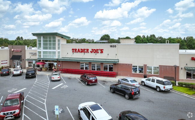 Charlotte locals shop at Trader Joe's a popular grocery store in University City North.