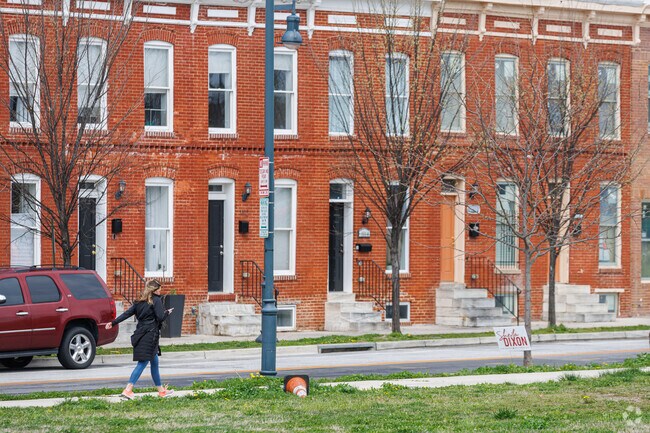 Brick row-homes are still a common site in Broadway East.