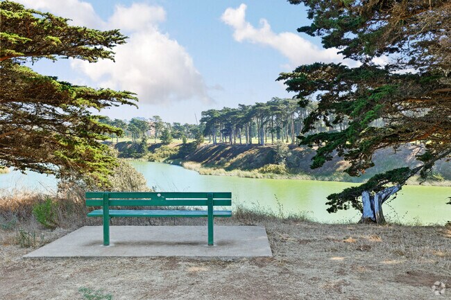 Lake Merced Park in Merced Manor offers a quiet place to relax with a beautiful view.