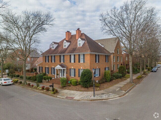 Grand, brick homes in the Ghent Square neighborhood have good curb appeal for the residents.