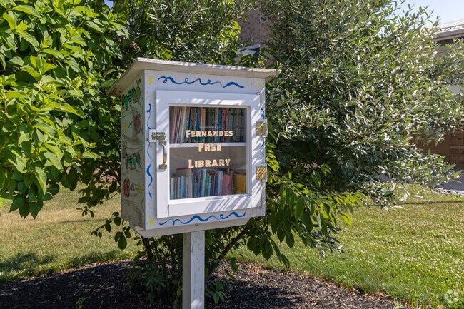Fernandes free library is near the entrance of Pickering Valley Elementary.