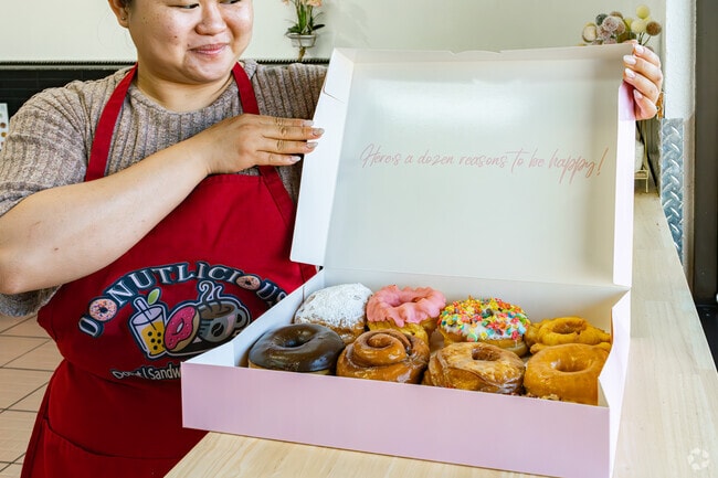 Grab a box of freshly baked treats at Donutlicious in Mooney.