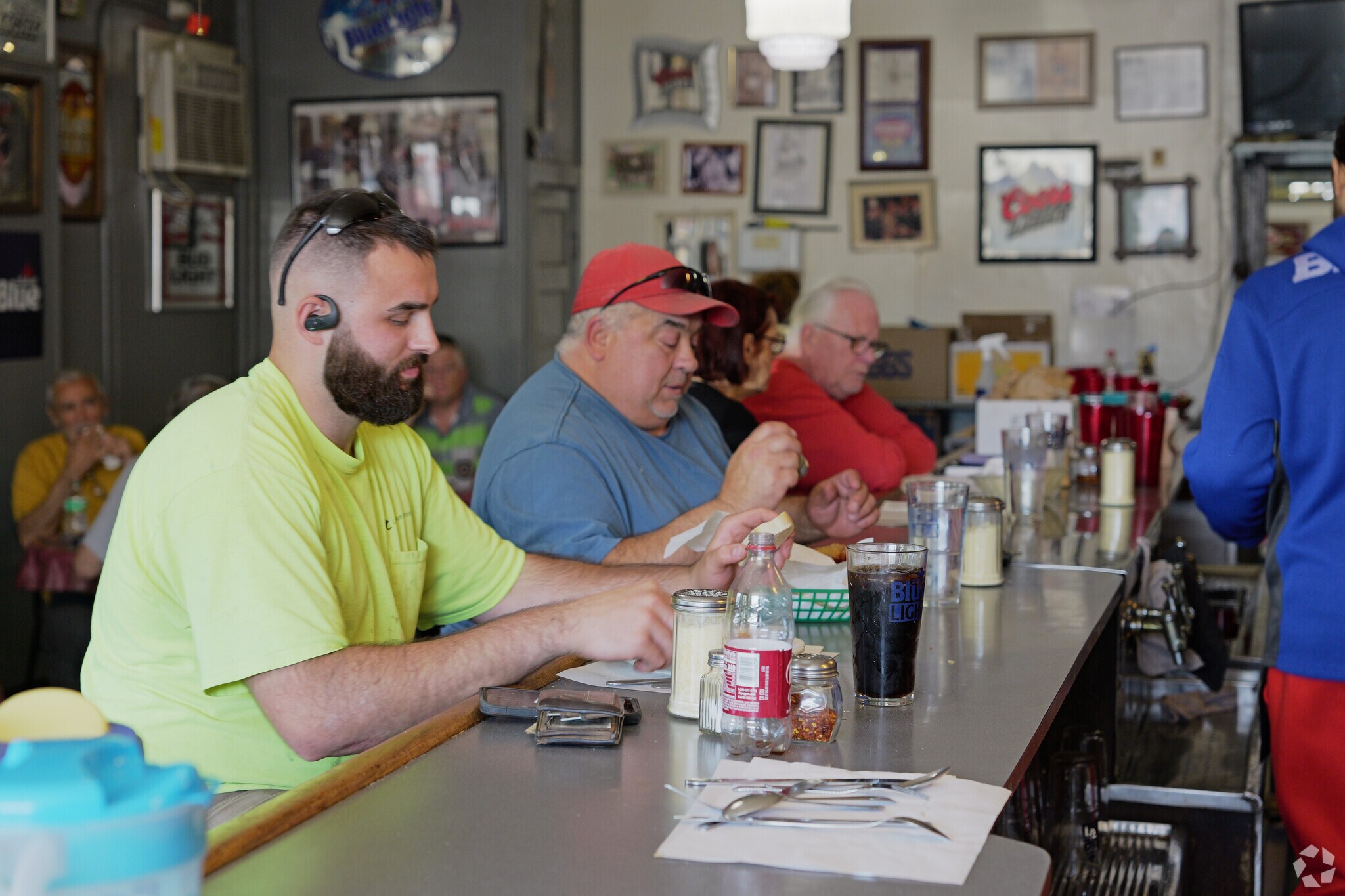 Regular customers ensure Rocky's Restaurant is busy during lunchtime.
