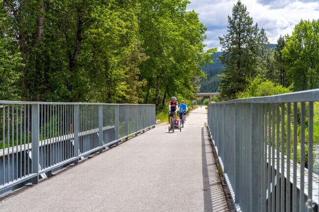 Locals often bike or walk the Coeur D'Alene trail near Pinehurst.