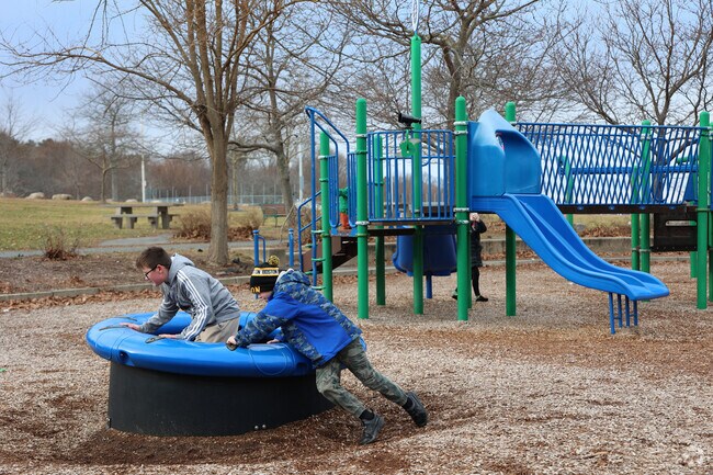 Stage Fort Park in Gloucester has a large playground that over looks the waterfront.