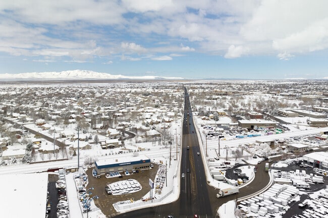 Aerial view of Kaysville, UT with Antelope Island State Park on the background
