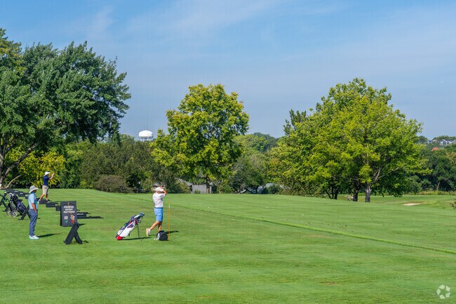 Practice that swing at Naperville Country Club Grounds across the street from Pembroke Greens.