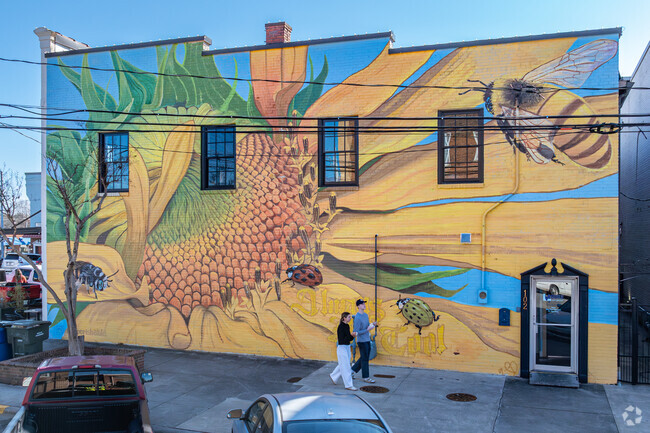 Passion Fusion Grille in Graham features a vibrant mural.
